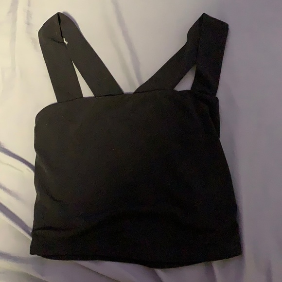 Cross Back Cropped Tank Top - Picture 1 of 3